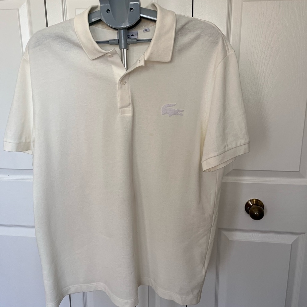 Lacoste Men's Polo Shirt in Off-White/Cream - Picture 2 of 5